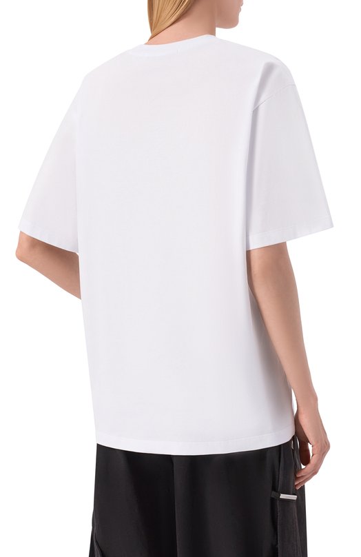 Хлопковая футболка MSGM 4042MDM97 267002/267002 Белый  4042MDM97 267002/267002 Фото 4