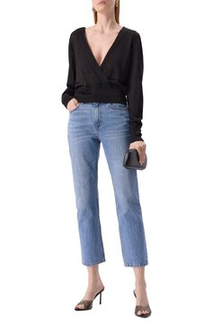 Женский пуловер из вискозы DSQUARED2 черного цвета, ар�т. S72HA1242/D13110 | Фото 2 (Материал внешний: Вискоза; Длина (для топов): Стандартные; Рукава: Длинные; Женское Кросс-КТ: Пуловер-одежда; Стили: Кэжуэл)