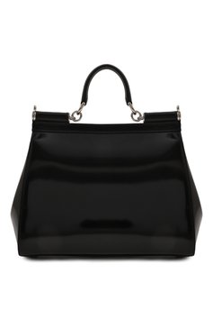 Женская сумка sicily medium DOLCE & GABBANA черного цвета, арт. BB6002/AI413 | Фото 6 (Ремень/цепочка: На ремешке; Размер: medium; Материал сплава: Проставлено; Материал: Натуральная кожа; Драгоценные камни: Проставлено)