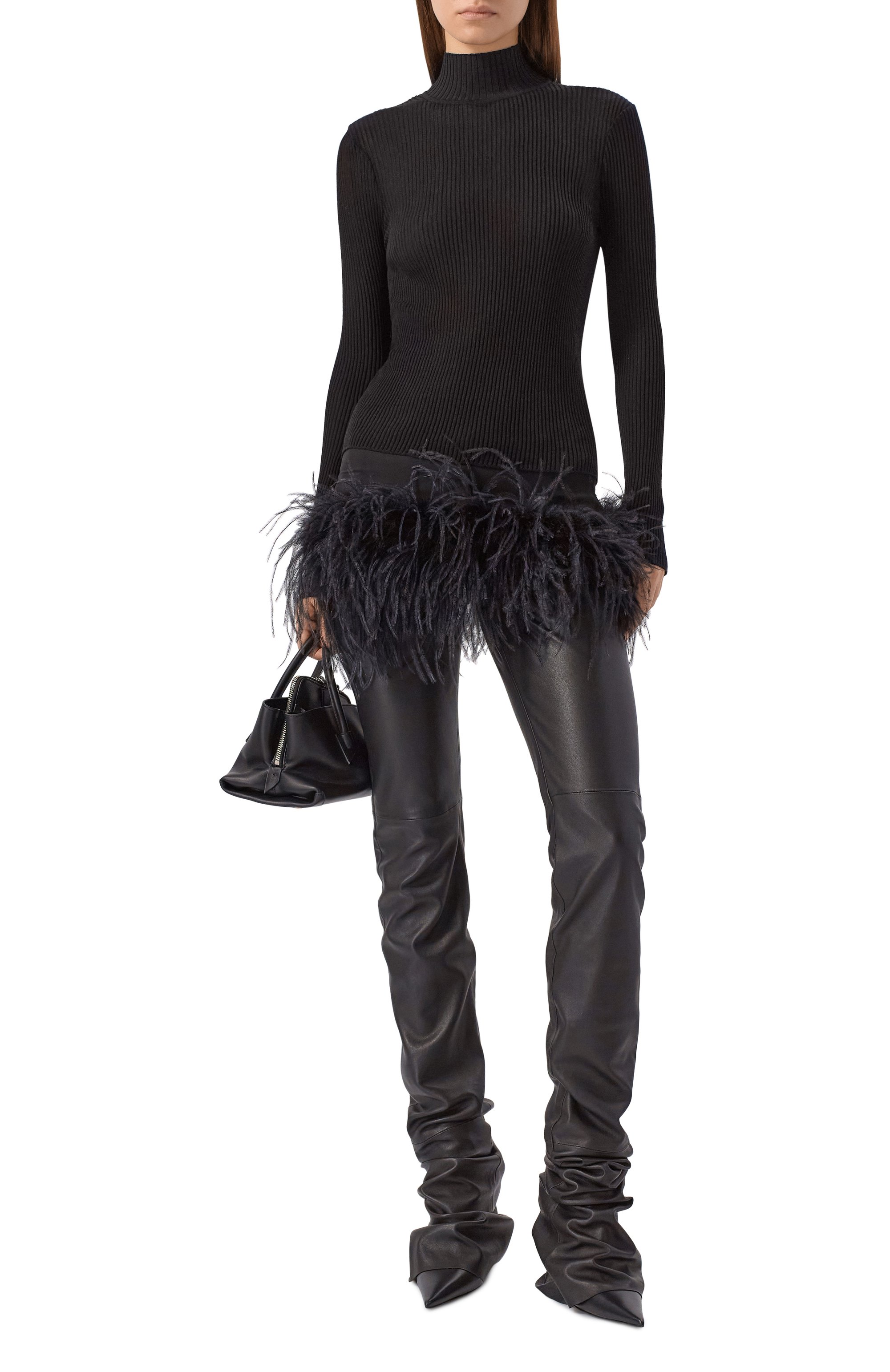 Юбка с отделкой перьями THE ATTICO, арт. 260WCR00153/PAA085MB, фото 2