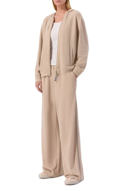 Женские брюки и з хлопка и шелка BRUNELLO CUCINELLI, арт. MD828SM689