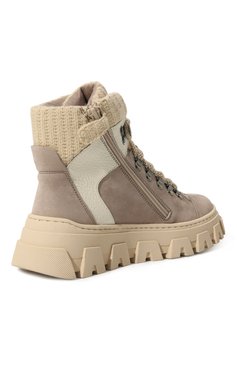 Детские кожаные ботинки JARRETT светло-бежевого цвета, арт. J3TR229A/NUBUCK/LEATHER/28-34 | Фото 3 (Материал сплава: Проставлено; Нос: Не проставлено; Материал внешний: Текстиль, Натуральная кожа; Материал внутренний: Натуральная кожа; Кросс-КТ: хайкеры)