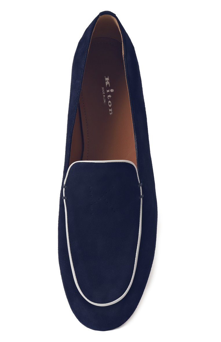 Женские замшевые лоферы KITON синего цвета, арт. D59801N0100821 | Ф�ото 6 (Материал внутренний: Натуральная кожа; Подошва: Плоская; Драгоценные камни: Проставлено; Каблук высота: Низкий; Материал внешний: Натуральная кожа, Замша; Материал сплава: Проставлено)