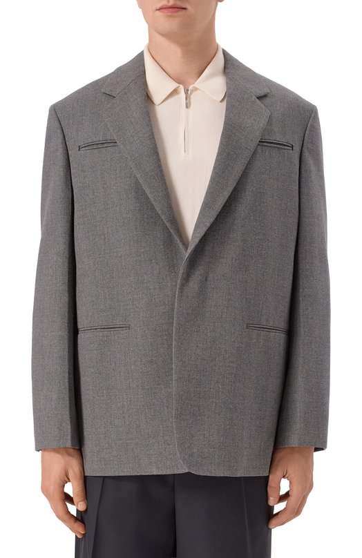 Шерстяной пиджак Jil Sander J22BN0264-J41558 Серый  J22BN0264-J41558 Фото 4