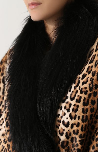 Шуба из меха козлика с отделкой из меха лисы DOLCE & GABBANA, арт. 0102/F0T17F/FUPRL, фото 5