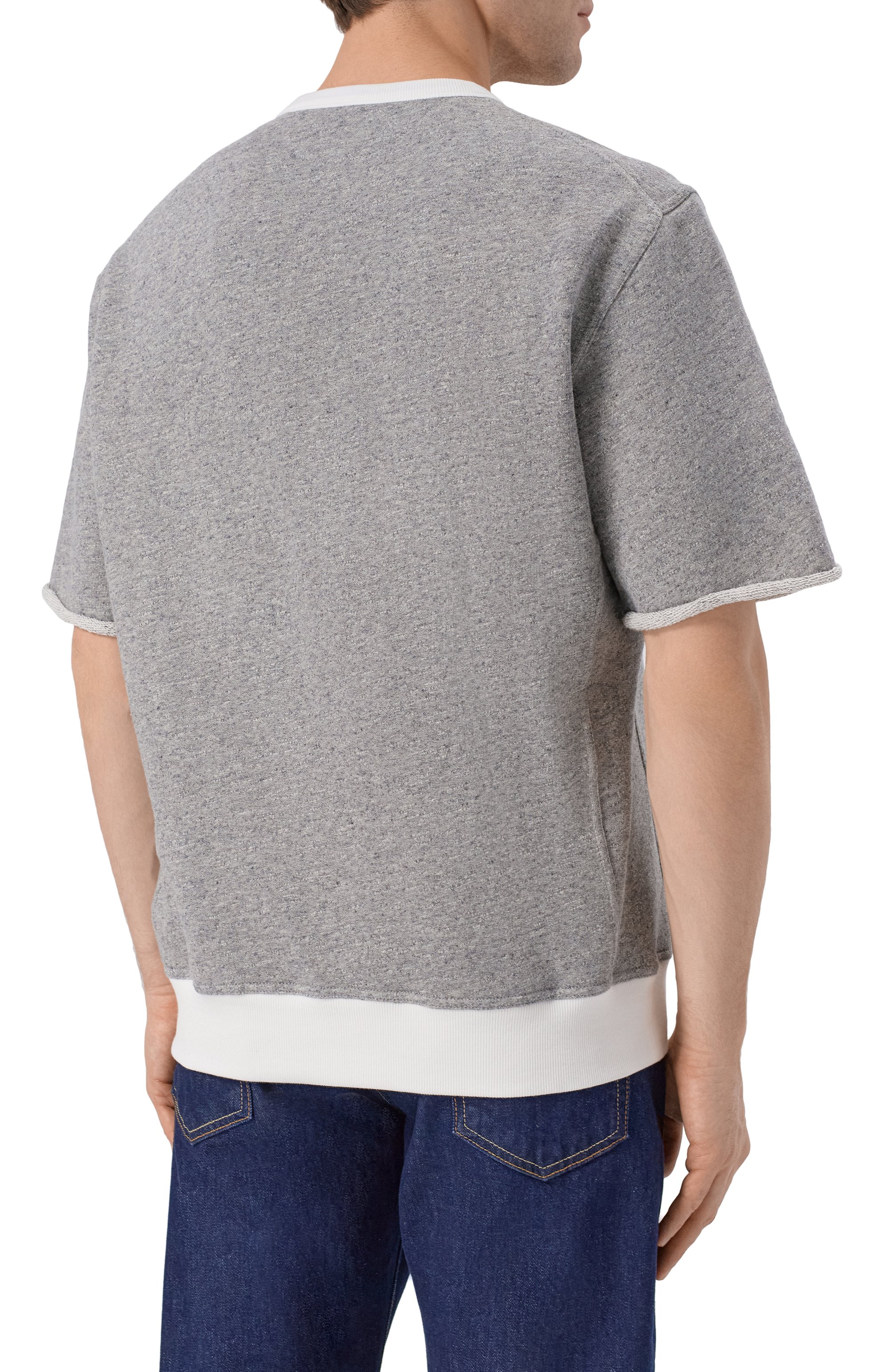 Свитшот из хлопка и льна BRUNELLO CUCINELLI серого цвета по цене 109000 руб., арт. MR8313378G, фото 4 Свитшот из хлопка и льна BRUNELLO CUCINELLI, арт. MR8313378G, фото 4