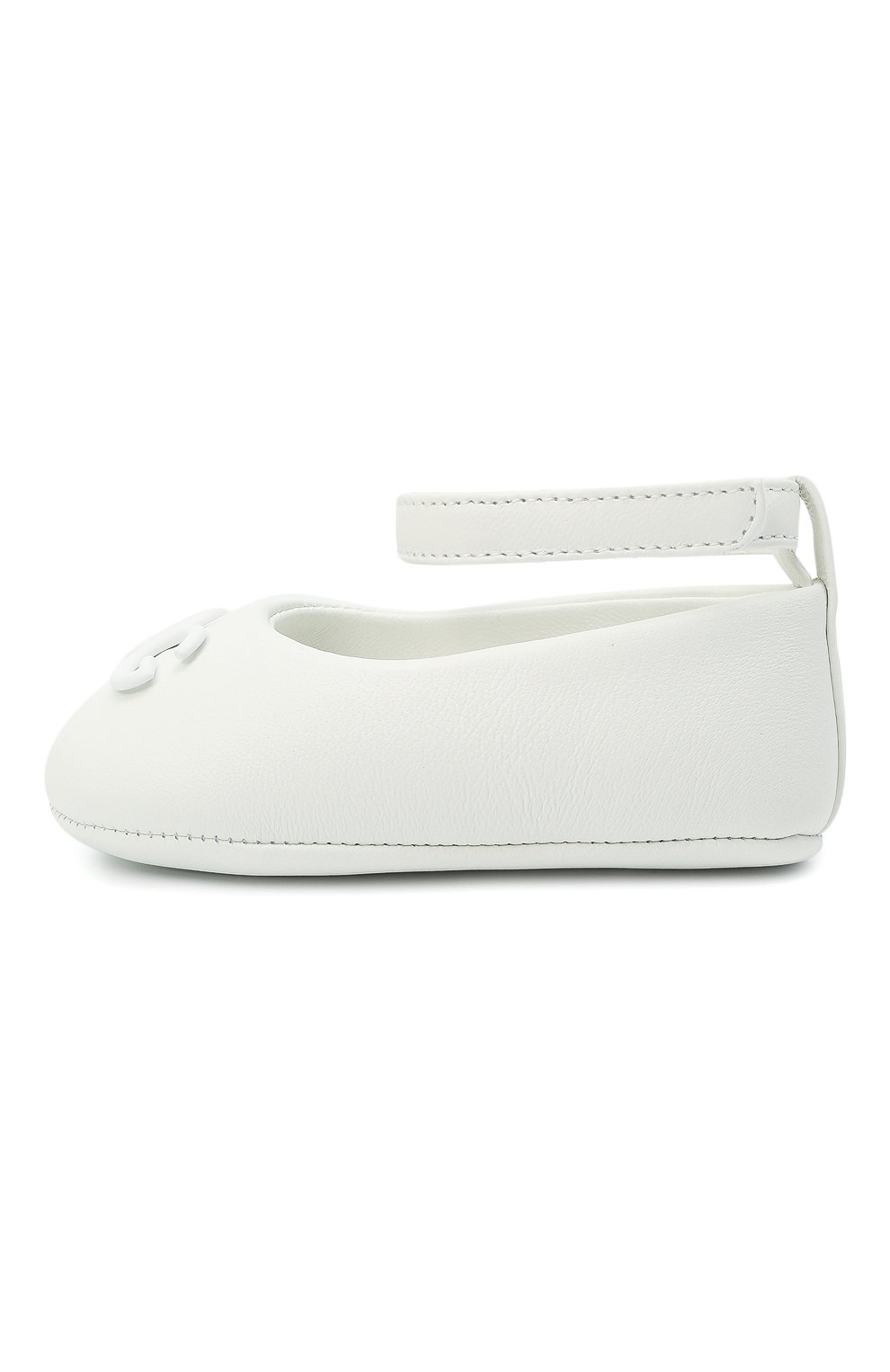 Кожаные пинетки DOLCE & GABBANA белого цвета по цене 28500 руб., арт. DK0065/A1293, фото 2 Кожаные пинетки DOLCE & GABBANA, арт. DK0065/A1293, фото 2