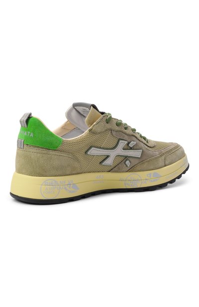 Комбинированные кеды PREMIATA зеленого цвета по цене 31350 руб., арт. N0US/VAR 8062, фото 4 Комбинированные кеды PREMIATA, арт. N0US/VAR 8062, фото 4