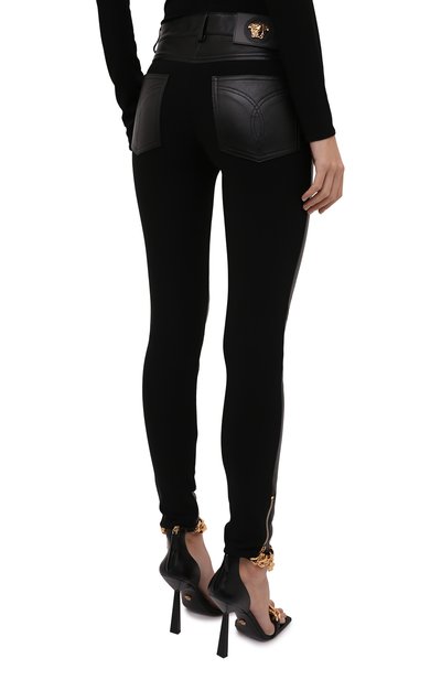 Кожаные брюки VERSACE, арт. 1000991/1A00677, фото 4