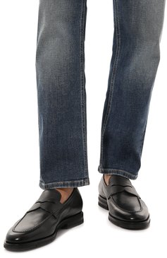 Мужские кожаные пенни-лоферы SANTONI черного цвета, арт. MCNG15609PI2BSLF | Фото 3 (Материал сплава: Проставлено; Материал внутренний: Натуральная кожа; Нос: Не проставлено; Стили: Классический; Материал внешний: Натуральная кожа)