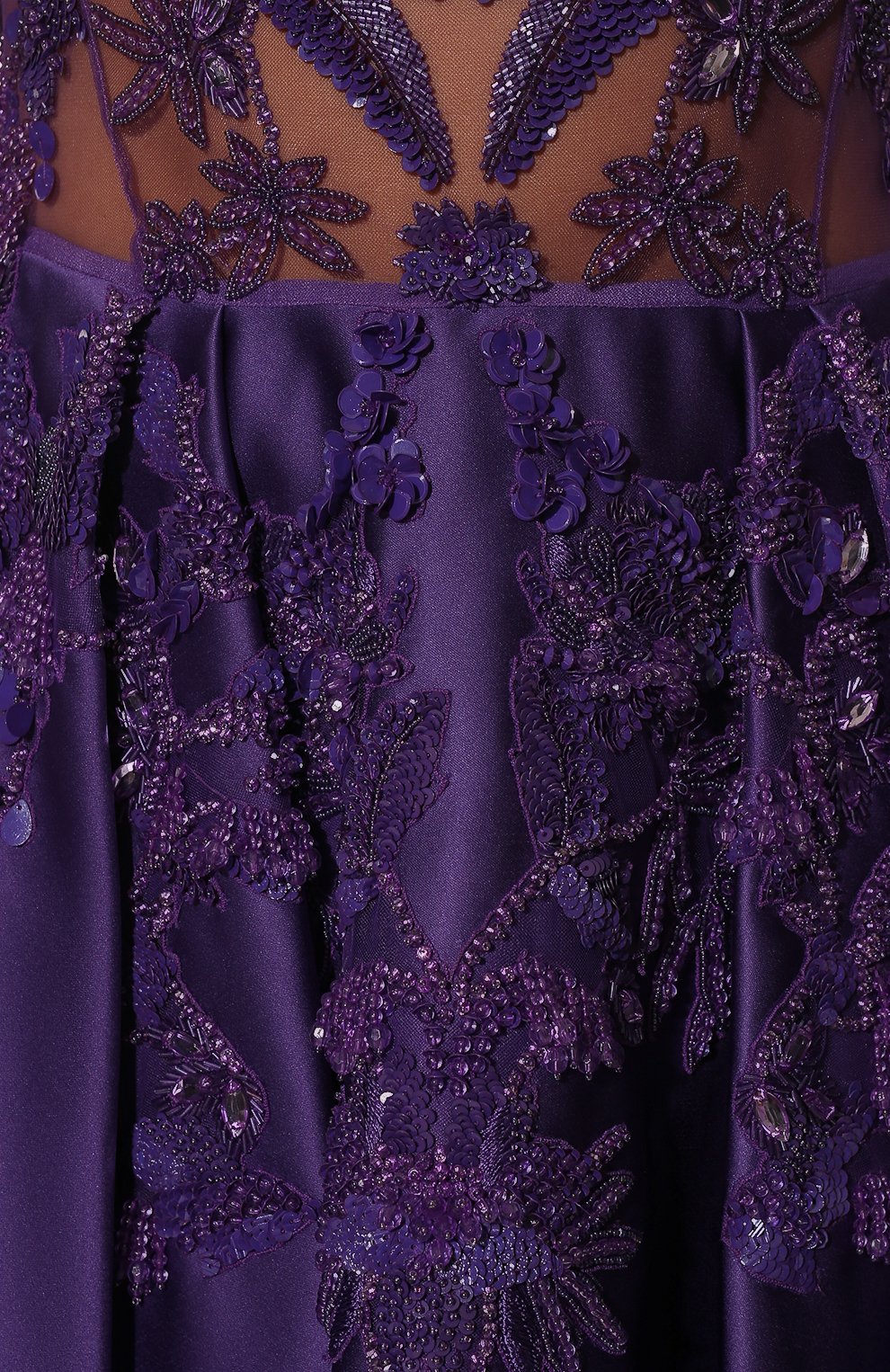 Атласное платье с отделкой пайетками ZUHAIR MURAD, арт. RDPF17-019-DS, фото 5