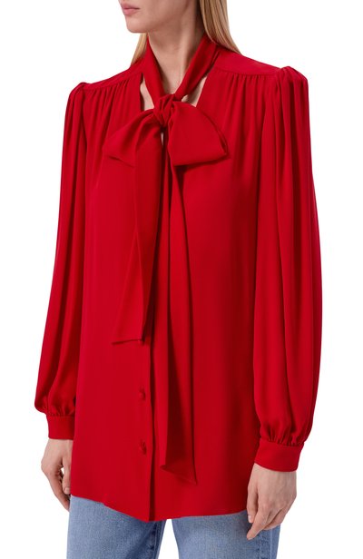 Шелковая блузка VALENTINO красного цвета по цене 271500 руб., арт. 9B3AB8K0/1MH, фото 3 Шелковая блузка VALENTINO, арт. 9B3AB8K0/1MH, фото 3