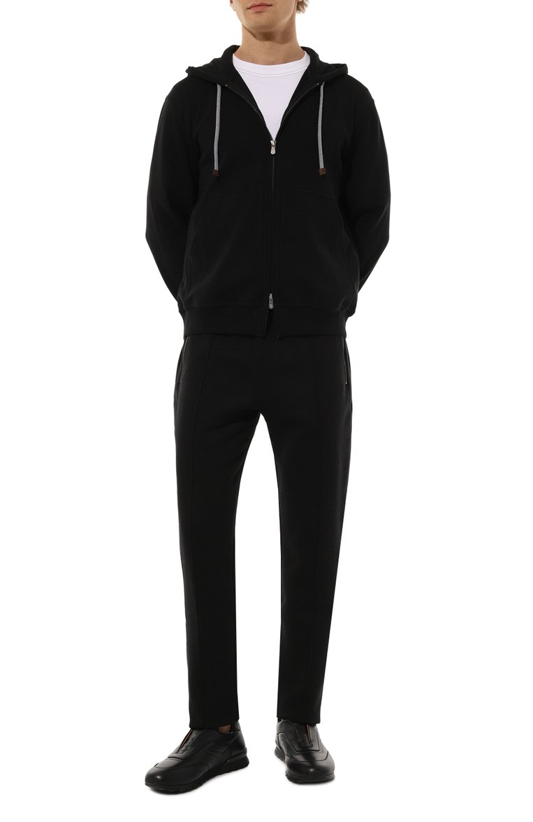 Мужские кожаные кроссовки KITON черного цвета, арт. USSA107N0109803 | Фото 2 (Региональные ограничения белый список (Axapta Mercury): Не проставлено; Нос: Не проставлено; Стили: Классический; Материал утеплителя: Без утеплителя; Материал внешний: Натуральная кожа; Материал внутренний: Натуральная кожа; Подошва: Плоская; Кросс-КТ: Низкие)