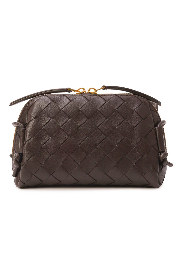 Женская сумка concert pouch BOTTEGA VENETA темно-коричневого цвета, арт. 794258/VCPP1 | Фото 6 (Автоматизация ТО: Проставлено; Ремень/цепочка: На ремешке; Материал: Натуральная кожа; Размер: mini; Автоматизация состава: Проставлено)