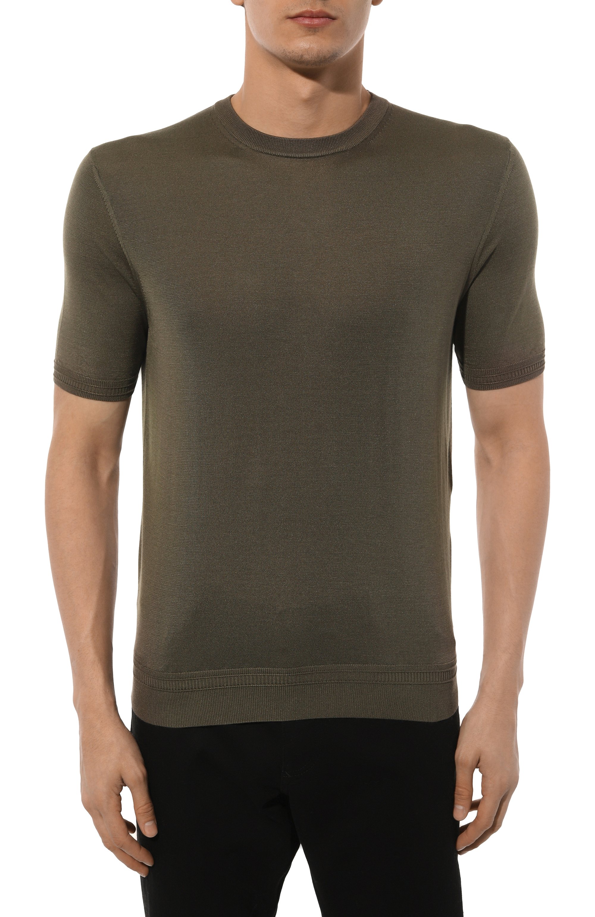 Шелковый джемпер STEFANO RICCI хаки цвета по цене 92400 руб., арт. K616215G10/F24101, фото 3 Шелковый джемпер STEFANO RICCI, арт. K616215G10/F24101, фото 3