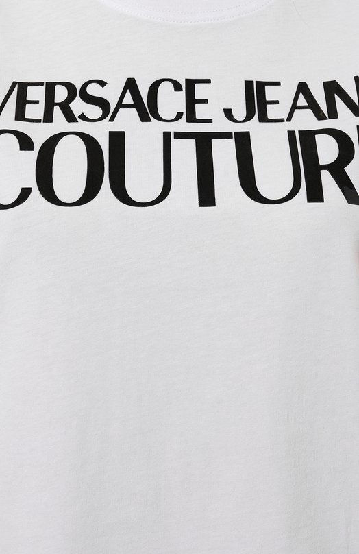 Хлопковая футболка Versace Jeans Couture 77HAHE09/CJ00E Белый  77HAHE09/CJ00E Фото 5