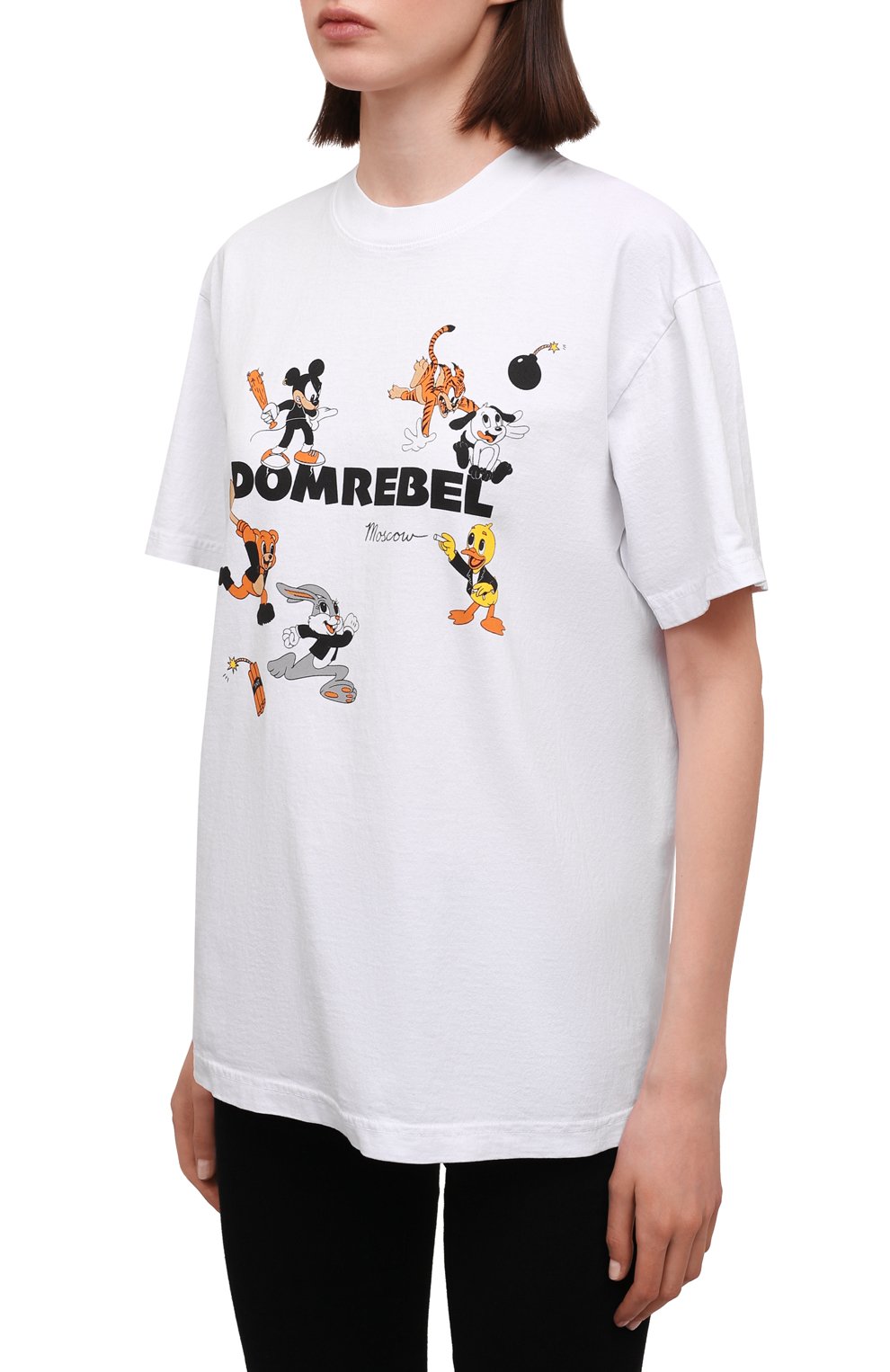 Хлопковая футболка DOMREBEL белого цвета по цене 14200 руб., арт. T00NZ/0VER TEE/W, фото 3 Хлопковая футболка DOMREBEL, арт. T00NZ/0VER TEE/W, фото 3
