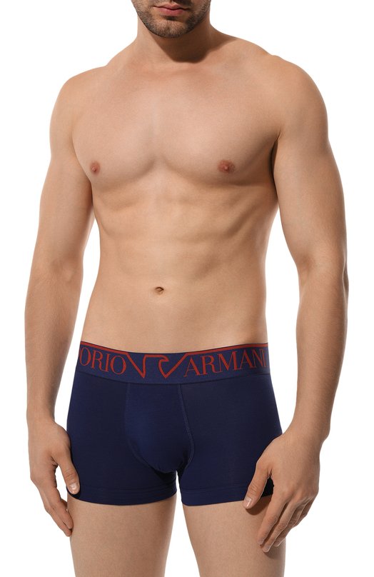 Хлопковые боксеры Emporio Armani 111389/4F516 Синий  111389/4F516 Фото 2