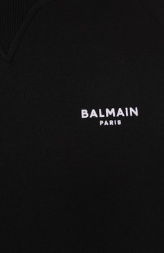 Мужской хлопковый свитшот BALMAIN черного цвета, арт. CH1JQ005/BB04 | Фото 5 (Рукава: Длинные; Принт: Без принта; Длина (для топов): Стандартные; Мужское Кросс-КТ: свитшот-одежда; Материал сплава: Проставлено; Материал внешний: Хлопок; Стили: Спорт-шик; Драгоценные камни: Проставлено)