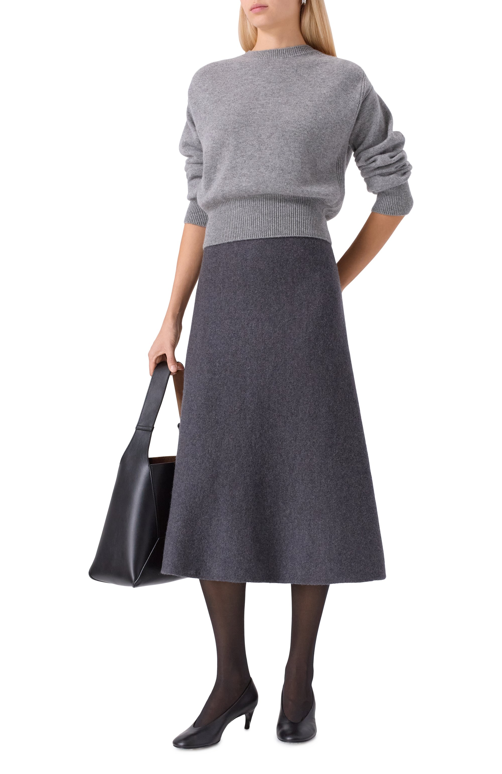 Кашемировый пуловер SASUPHI серого цвета по цене 141500 руб., арт. W25656/WS, фото 2 Кашемировый пуловер SASUPHI, арт. W25656/WS, фото 2