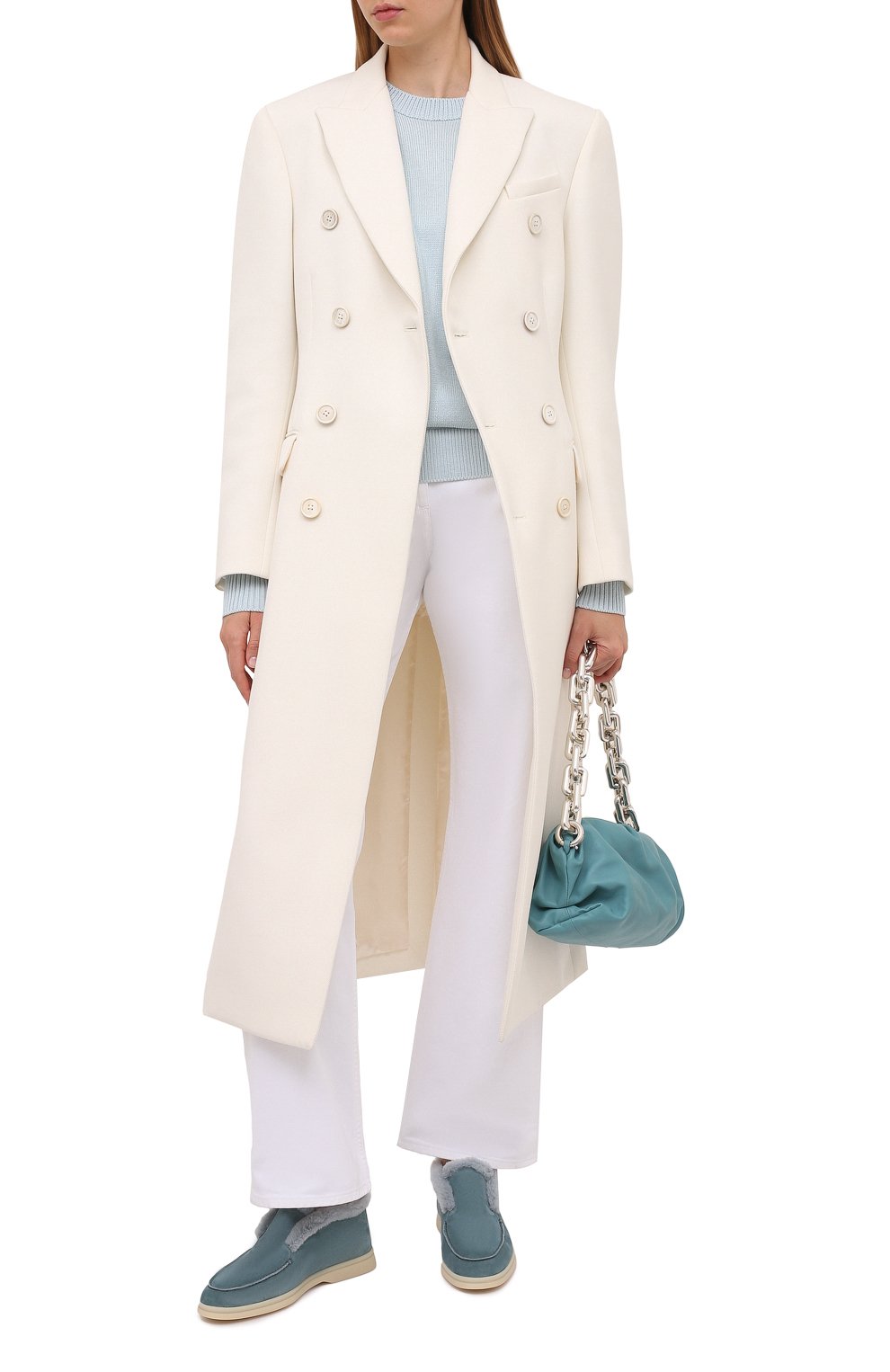 Замшевые ботинки open walk LORO PIANA мятного цвета по цене 147000 руб., арт. FAG3602, фото 2 Замшевые ботинки open walk LORO PIANA, арт. FAG3602, фото 2