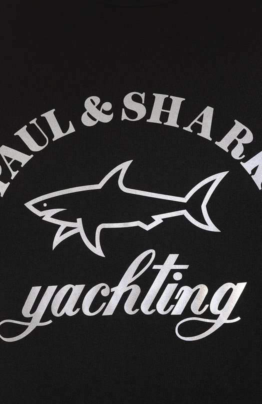 Хлопковая футболка Paul&Shark 11311628/3XL-6XL Чёрный  11311628/3XL-6XL Фото 5