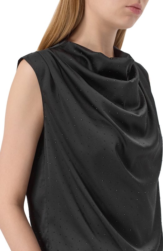 Атласный топ HUGO 50547697 Чёрный  50547697 Фото 5