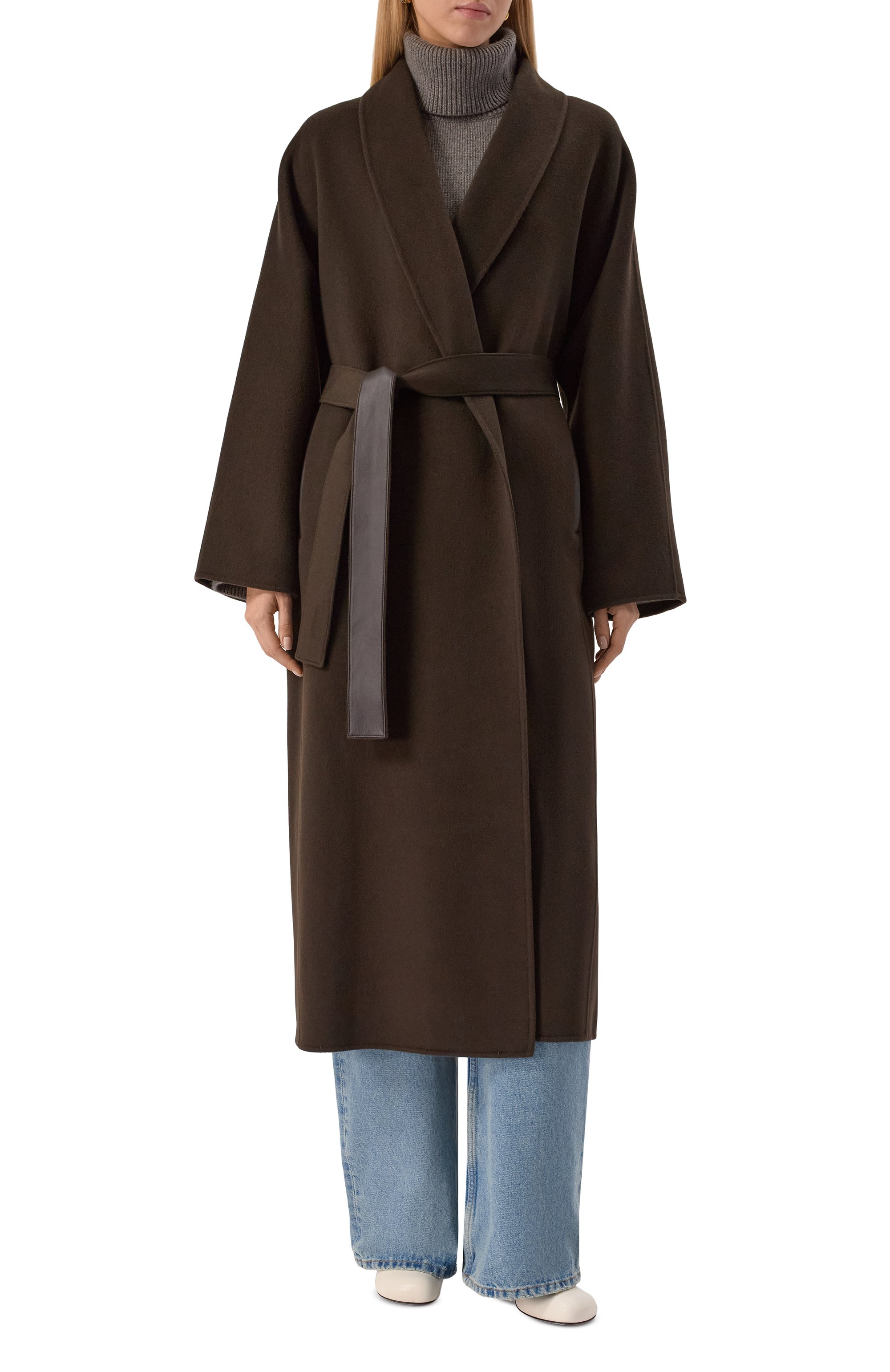 Пальто из шерсти и кашемира 12 STOREEZ темно-коричневого цвета по цене 69000 руб., арт. 133914, фото 3 Пальто из шерсти и кашемира 12 STOREEZ, арт. 133914, фото 3
