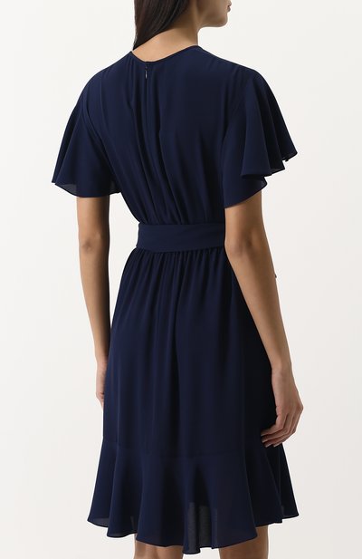 Приталенное шелковое мини-платье с поясом MICHAEL KORS COLLECTION, арт. KDK/422AKK552B, фото 4