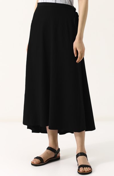 Однотонная шерстяная юбка-миди YOHJI YAMAMOTO, арт. FW-S19-822, фото 3