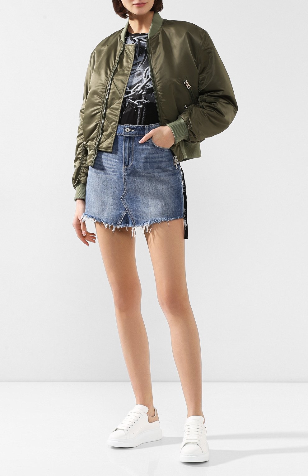 Кожаные кеды ALEXANDER MCQUEEN, арт. 462214/WHFBU, фото 2