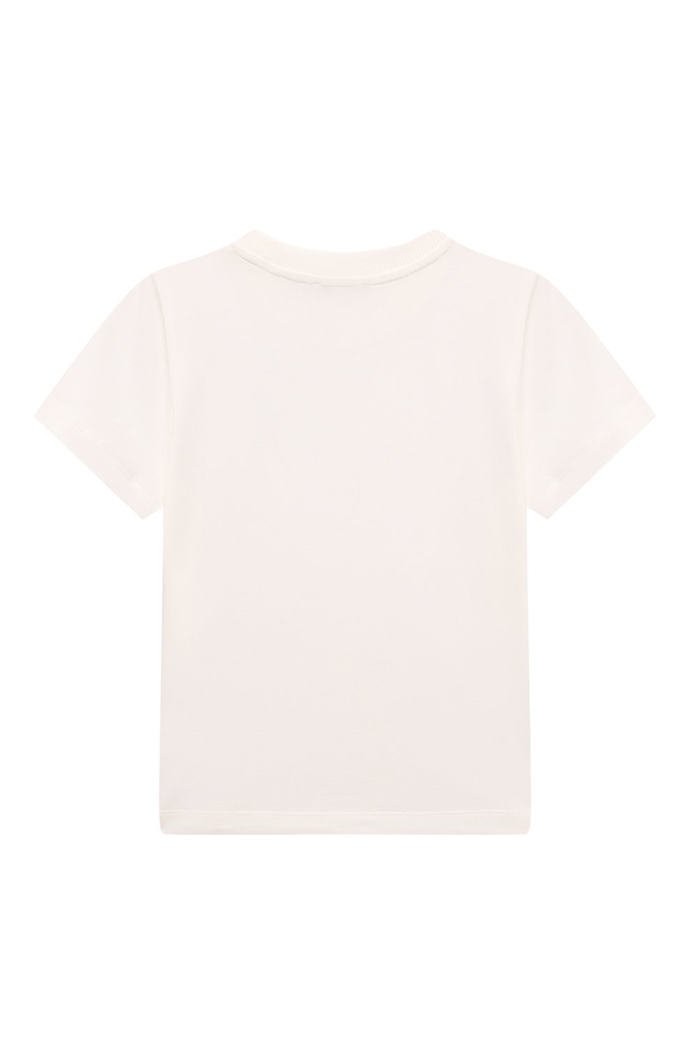 Хлопковая футболка MOSCHINO молочного цвета по цене 4995 руб., арт. HTM04K/LAA10/4-8, фото 2 Хлопковая футболка MOSCHINO, арт. HTM04K/LAA10/4-8, фото 2