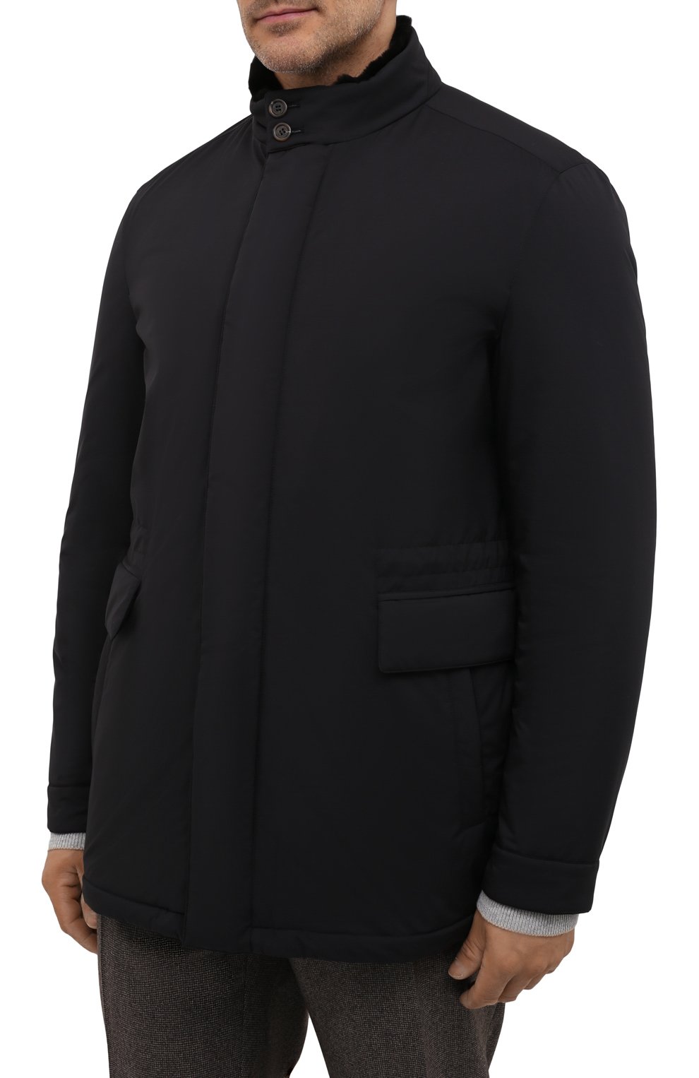 Куртка с меховой подкладкой CANALI темно-синего цвета по цене 493000 руб., арт. 020315/SX02197, фото 3 Куртка с меховой подкладкой CANALI, арт. 020315/SX02197, фото 3