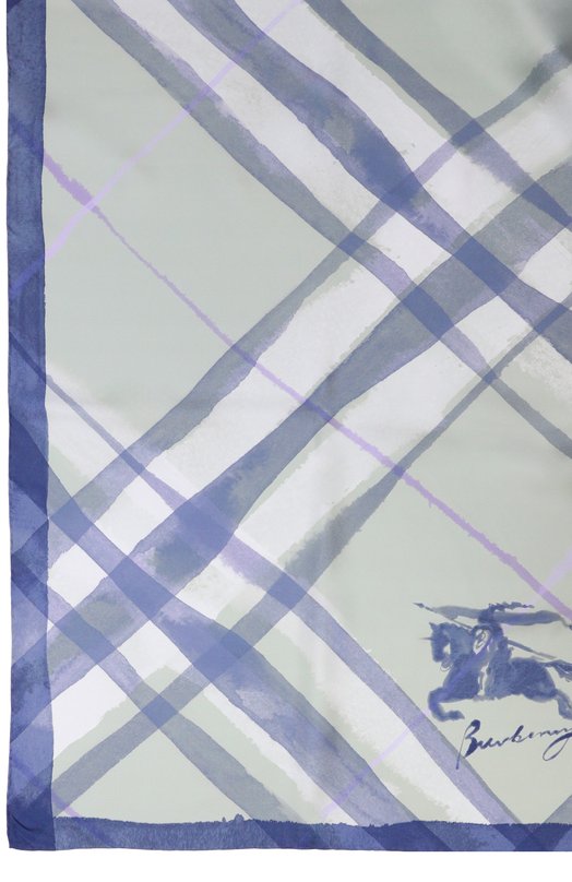 Шелковый шарф Burberry 8120310 Голубой  8120310 Фото 4