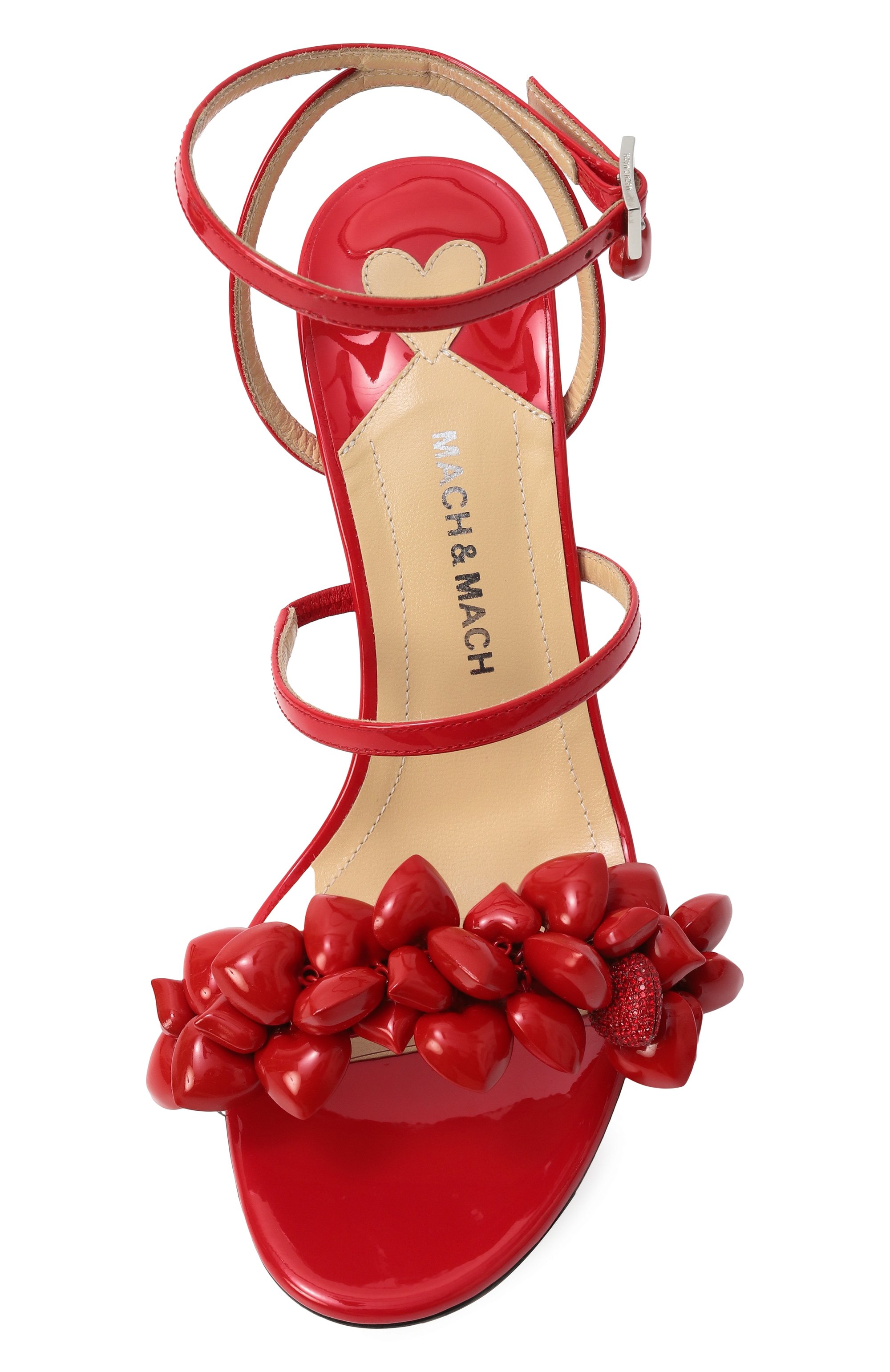 Кожаные босоножки puffy heart 85 MACH & MACH, арт. SS25-S0895-85-PAT-RED, фото 6