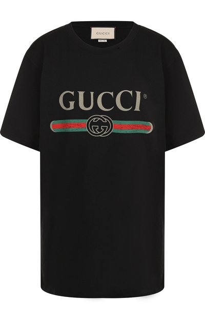 Женская хлопковая футболка GUCCI, арт. 457095/X5L89