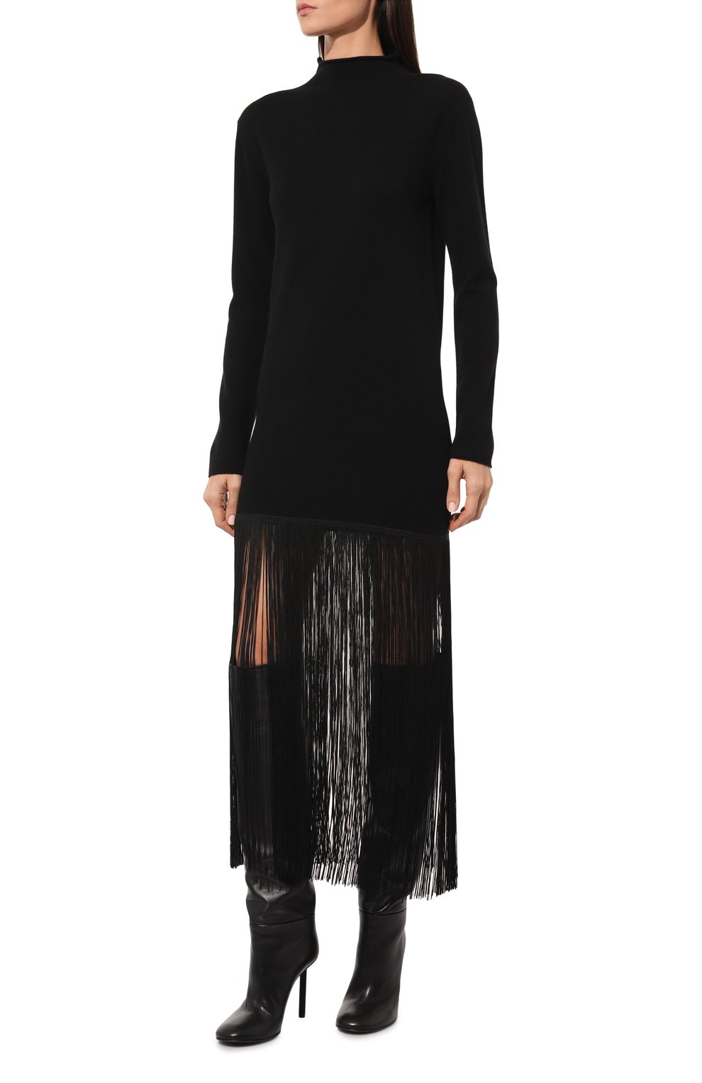 Кашемировое платье ERIKA CAVALLINI черного цвета по цене 69950 руб., арт. E4WB01, фото 3 Кашемировое платье ERIKA CAVALLINI, арт. E4WB01, фото 3