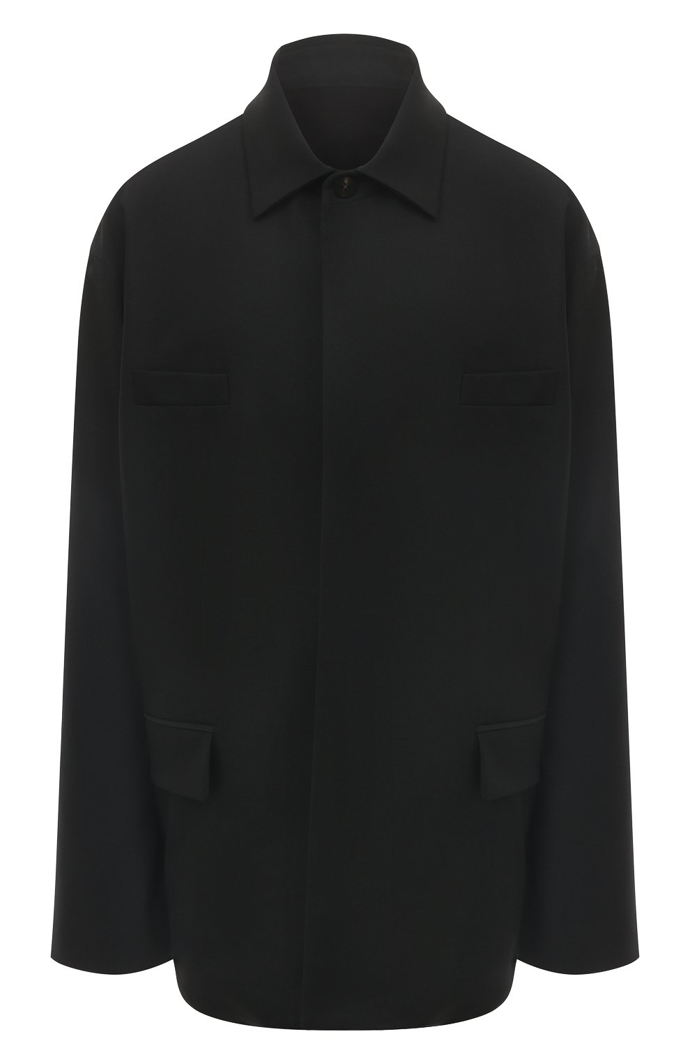 Шерстяная рубашка GOOROO черного цвета по цене 48060 руб., арт. USH001-3000-900-S23, фото 1 Шерстяная рубашка GOOROO, арт. USH001-3000-900-S23, фото 1