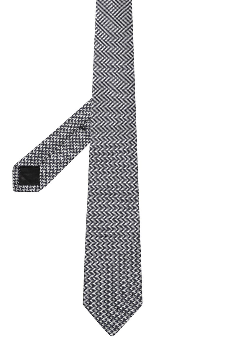 Мужской шелковый галстук SARTORIO темно-синего цвета, арт. SCRAVMRSC472401 | Фото 3 (Принт: С принтом; Материал: Текстиль, Шелк; Материал сплава: Проставлено; Нос: Не проставлено)
