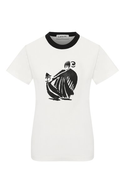 Женская хлопковая футболка LANVIN, арт. RW-T0688I-TJ02-H19