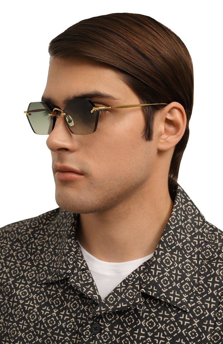 Женские солнцезащитные очки EYEPETIZER зеленого цвета, арт. CARNABY 4-52 | Фото 3 (Нос: Не проставлено; Региональные ограничения белый список (Axapta Mercury): Не проставлено; Тип очков: С/з; Кросс-КТ: С/з-унисекс; Материал: Металл; Оптика Гендер: оптика-унисекс; Очки форма: Безоправные)