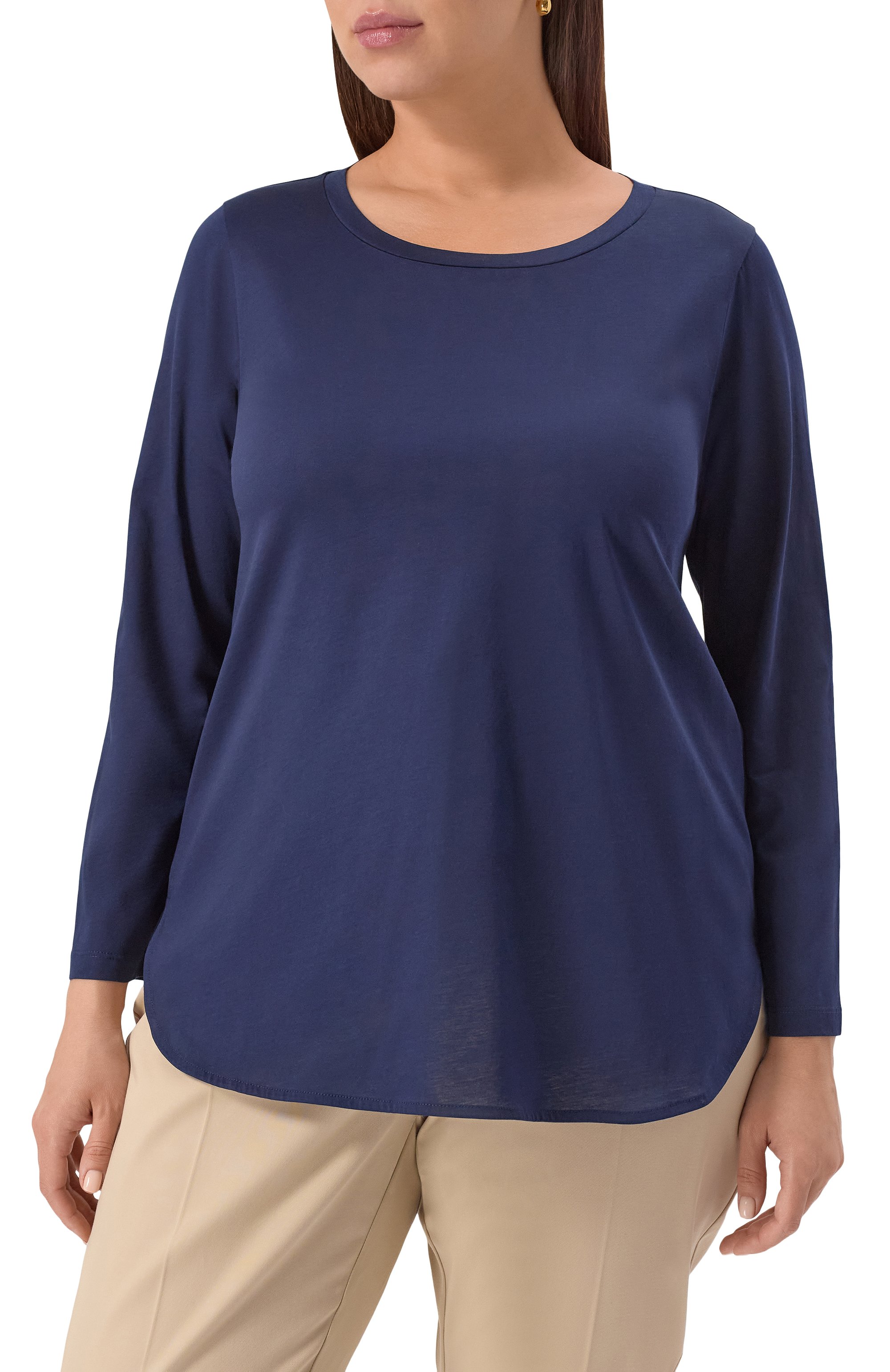 Хлопковый лонгслив MARINA SPORT синего цвета по цене 15950 руб., арт. T0KI0, фото 3 Хлопковый лонгслив MARINA SPORT, арт. T0KI0, фото 3