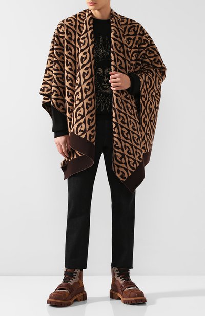 Пончо из смеси шерсти и хлопка GUCCI, арт. 595992/4GA26, фото 2