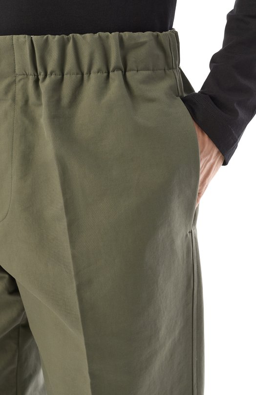 Хлопковые брюки Jil Sander J23KA0005/J45225 Хаки  J23KA0005/J45225 Фото 5