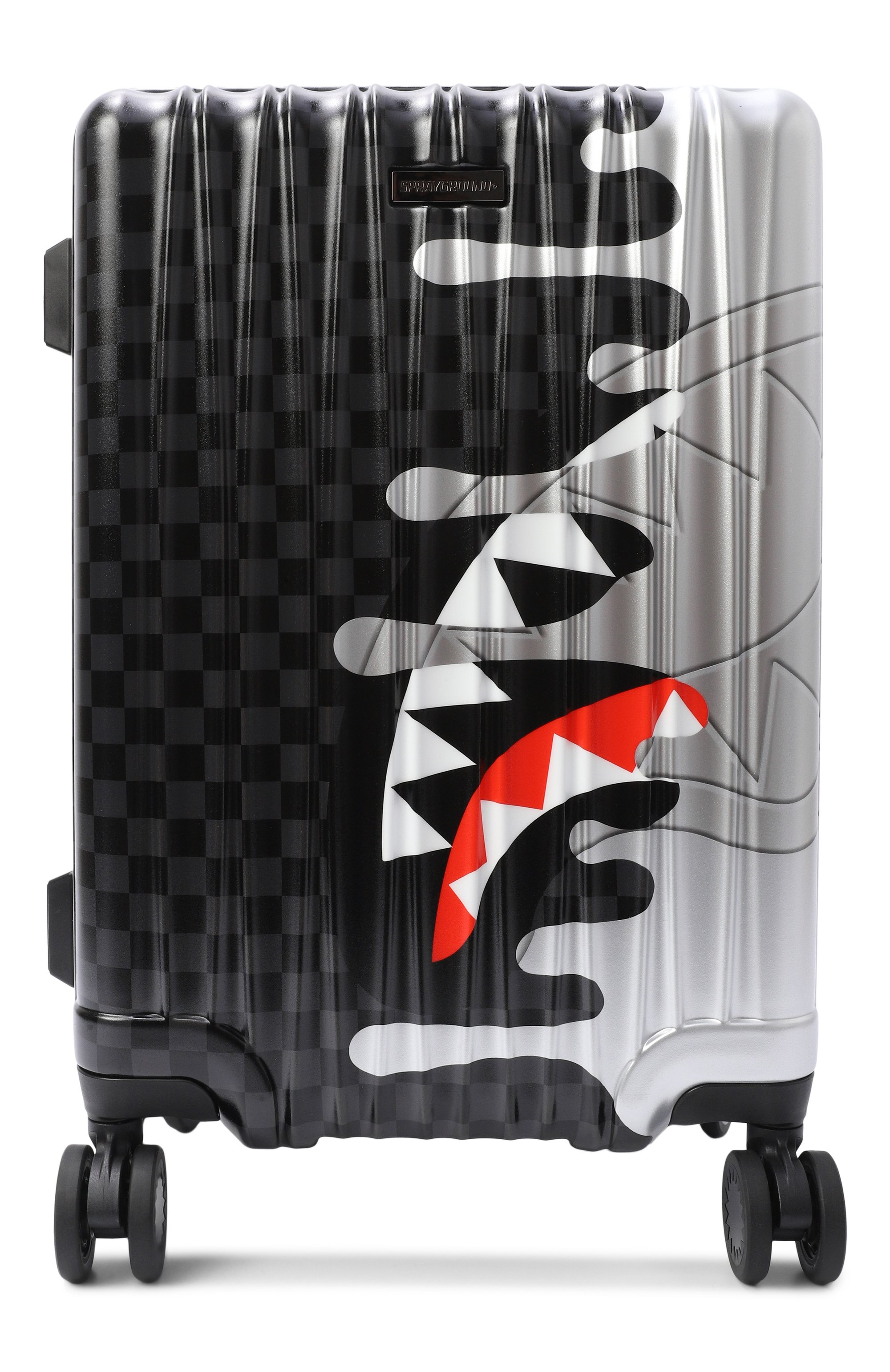 Чемодан chrome spectre SPRAYGROUND, арт. 910CL308NSZ/SILVER SIDE DRIP BLACK CHECK CARRY-0N, фото 1
