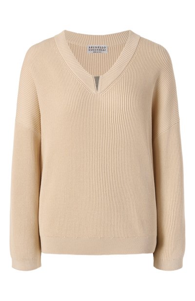 Женский хлопковый пуловер BRUNELLO CUCINELLI, арт. M19255002