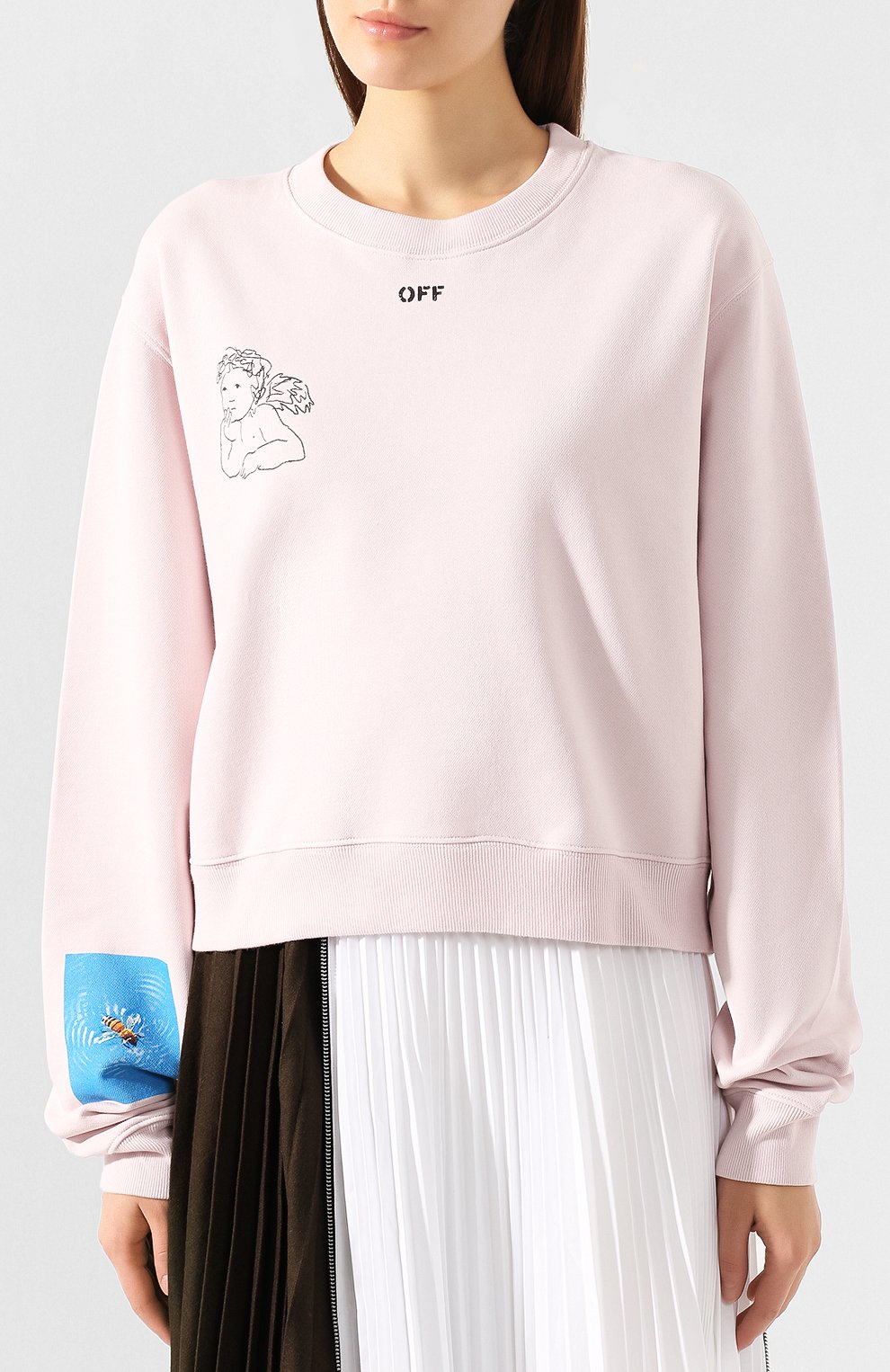Хлопковый свитшот OFF-WHITE сиреневого цвета по цене 32900 руб., арт. 0WBA026E190030612588, фото 3 Хлопковый свитшот OFF-WHITE, арт. 0WBA026E190030612588, фото 3