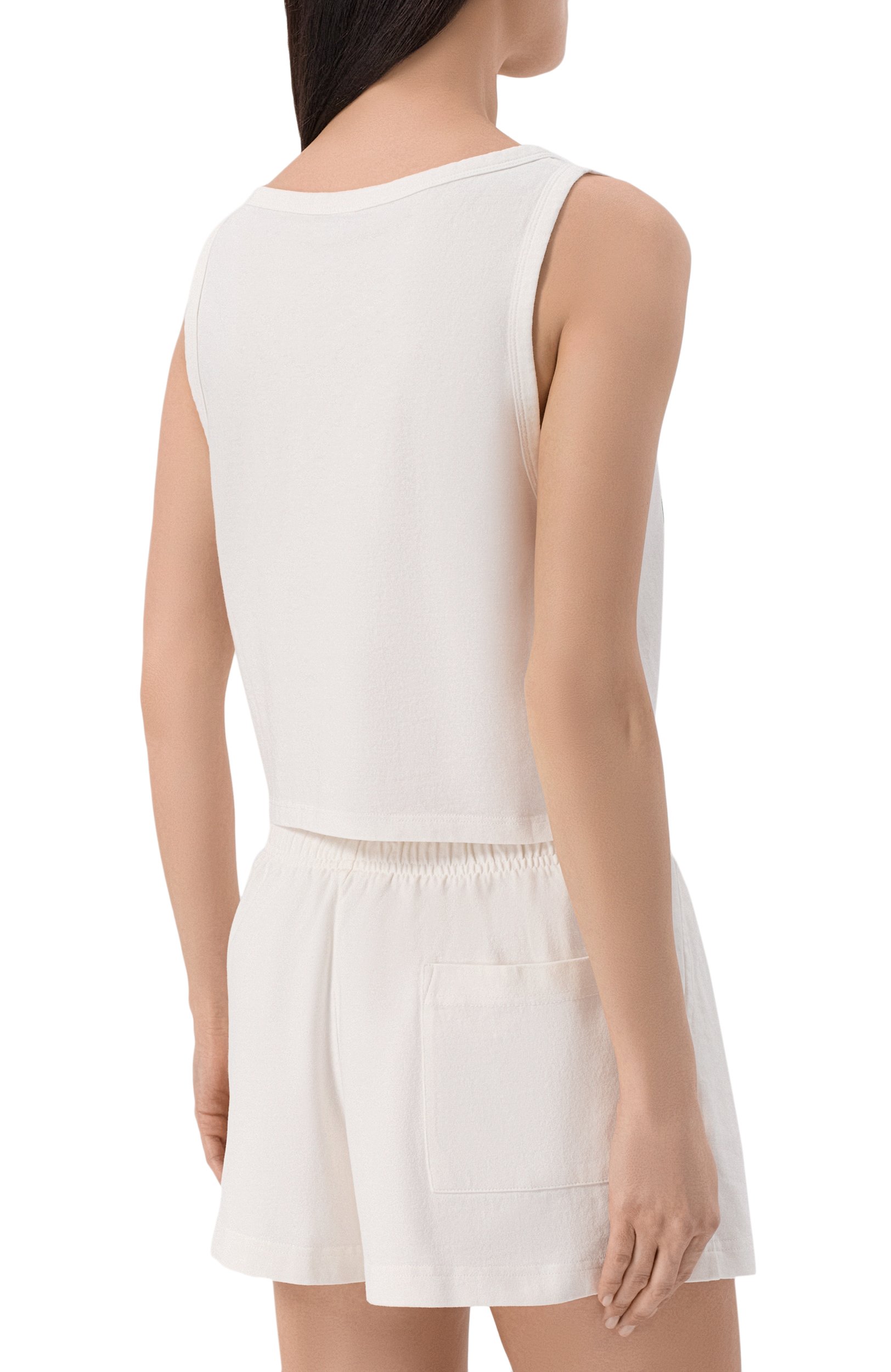 Хлопковая майка SPORTY AND RICH белого цвета по цене 12150 руб., арт. T012373702WH01, фото 4 Хлопковая майка SPORTY AND RICH, арт. T012373702WH01, фото 4