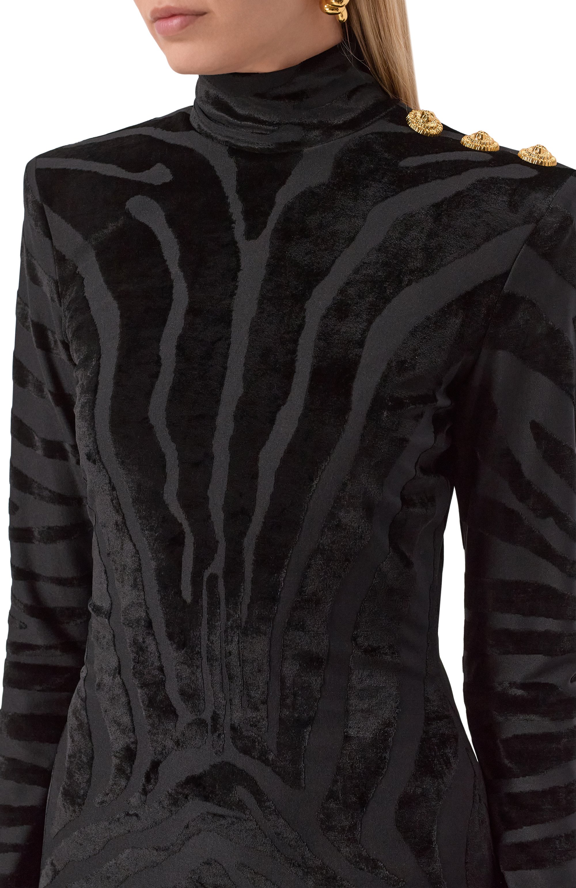 Платье из вискозы BALMAIN, арт. FF0RF075/JL11, фото 4