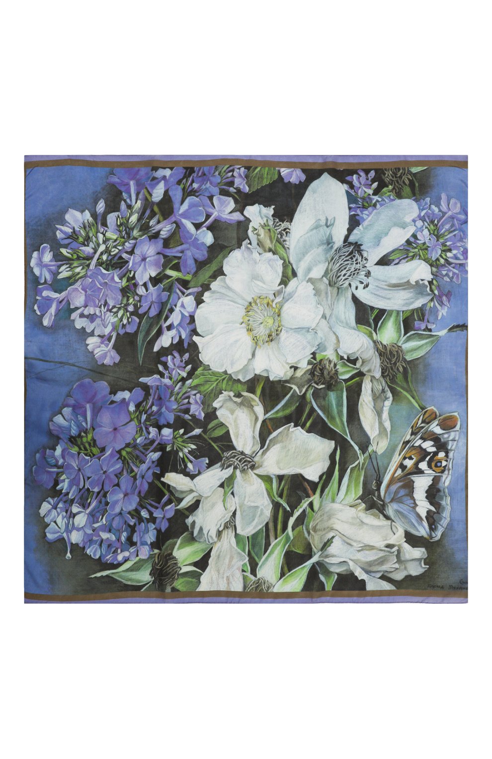Шелковый платок голубой букет GOURJI, ар�т. 91128137/4441172, фото 3